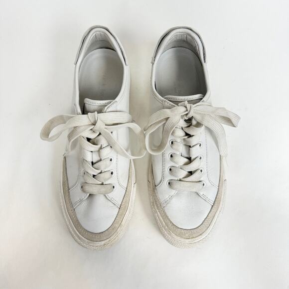 Rag & Bone White Rb Army Low Sneakers Leather Classic Casual Lace Up EU 38 $250 - Picture 3 of 10